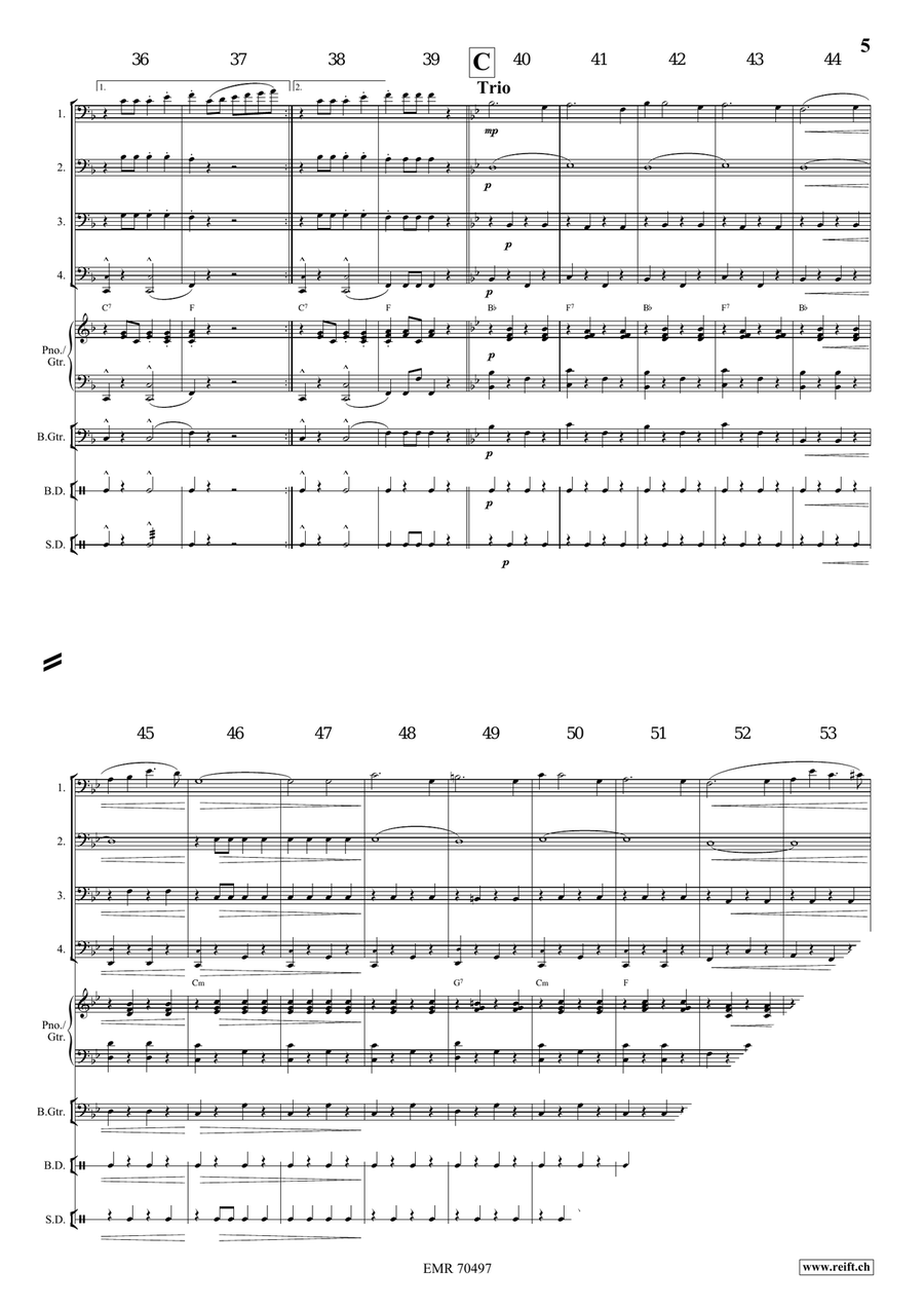 Belford's Carnival March Belford's Carnival March Trombone Quartet scores gallery preview page 5