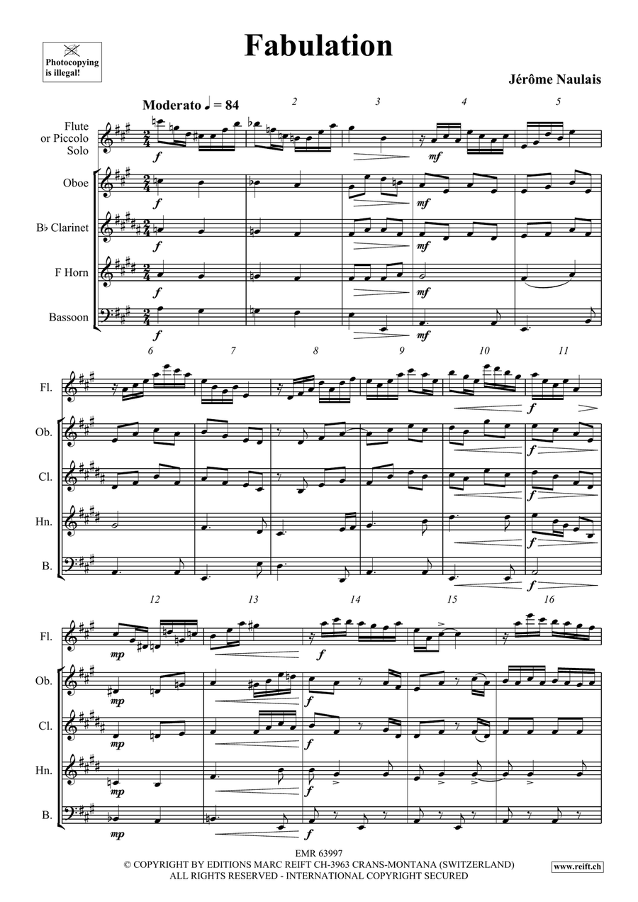 Fabulation Fabulation Woodwind Quintet scores gallery preview page 4