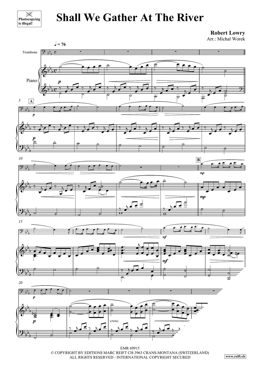 Shall We Gather At The River Piano Accompaniment scores gallery preview page 3