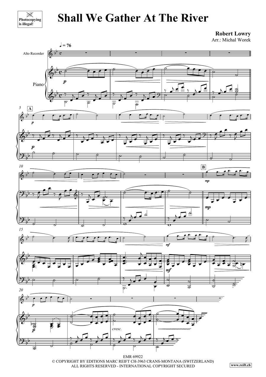 Shall We Gather At The River Alto Recorder scores gallery preview page 3