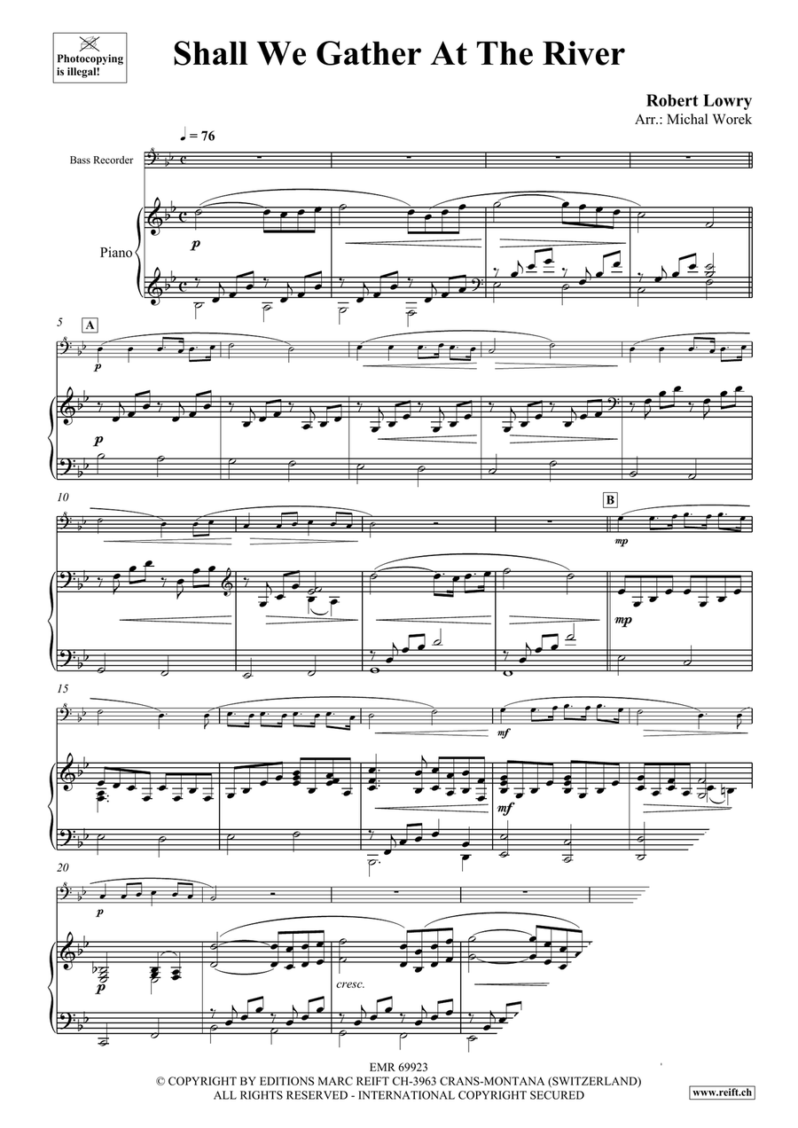 Shall We Gather At The River Bass Recorder scores gallery preview page 3