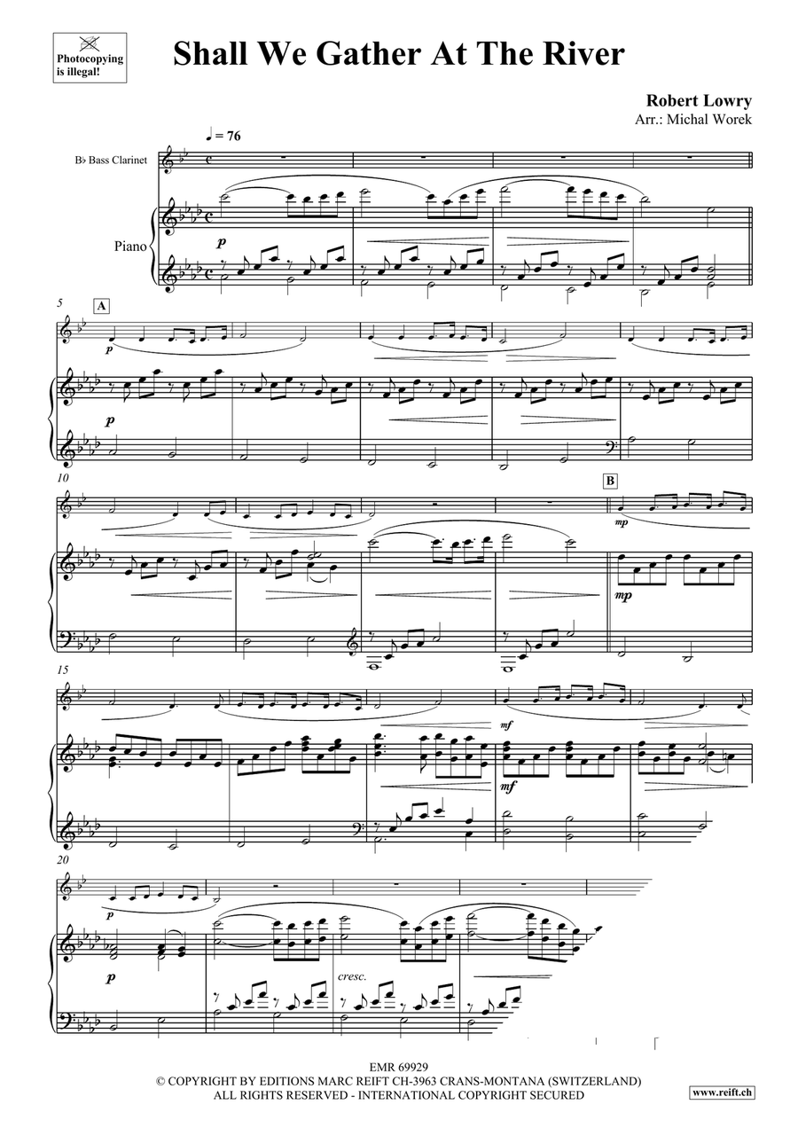 Shall We Gather At The River Bass Clarinet scores gallery preview page 3