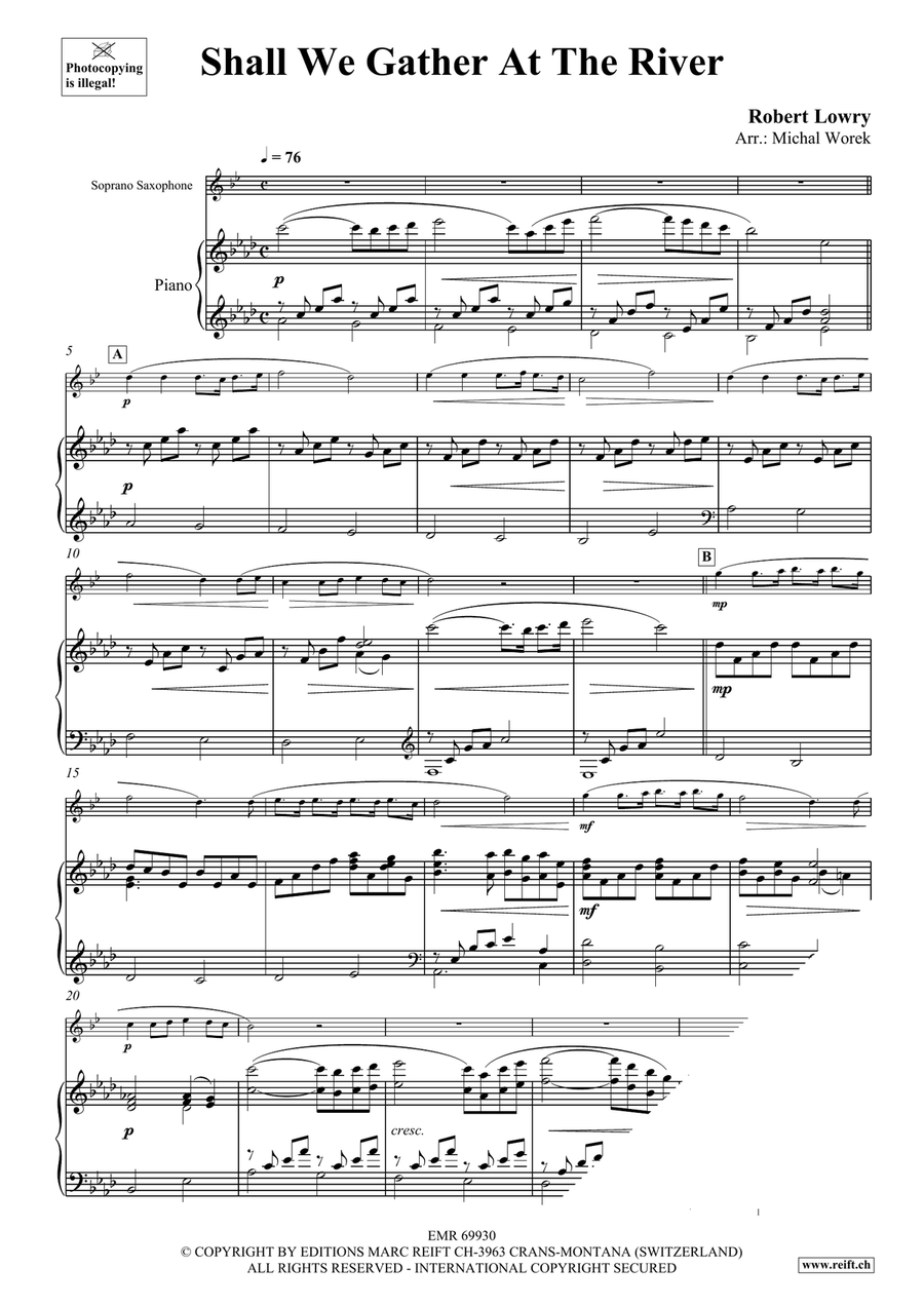 Shall We Gather At The River Soprano Saxophone scores gallery preview page 3