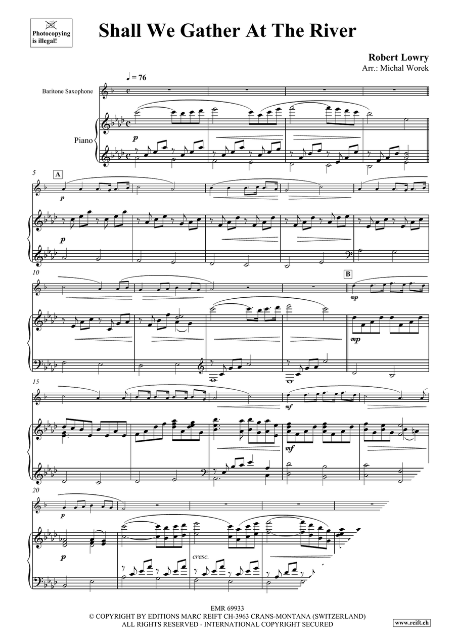 Shall We Gather At The River Baritone Saxophone scores gallery preview page 3