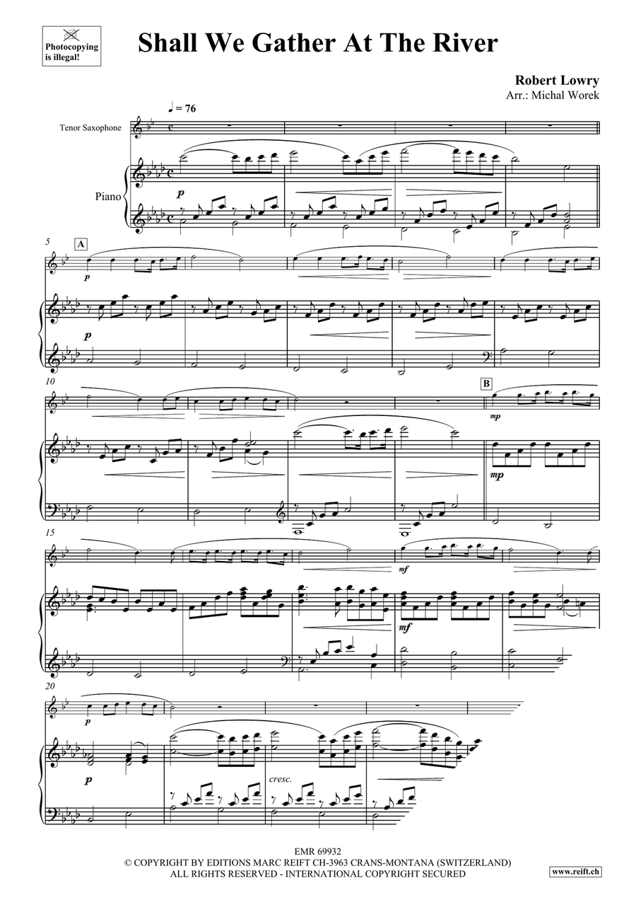 Shall We Gather At The River Tenor Saxophone scores gallery preview page 3