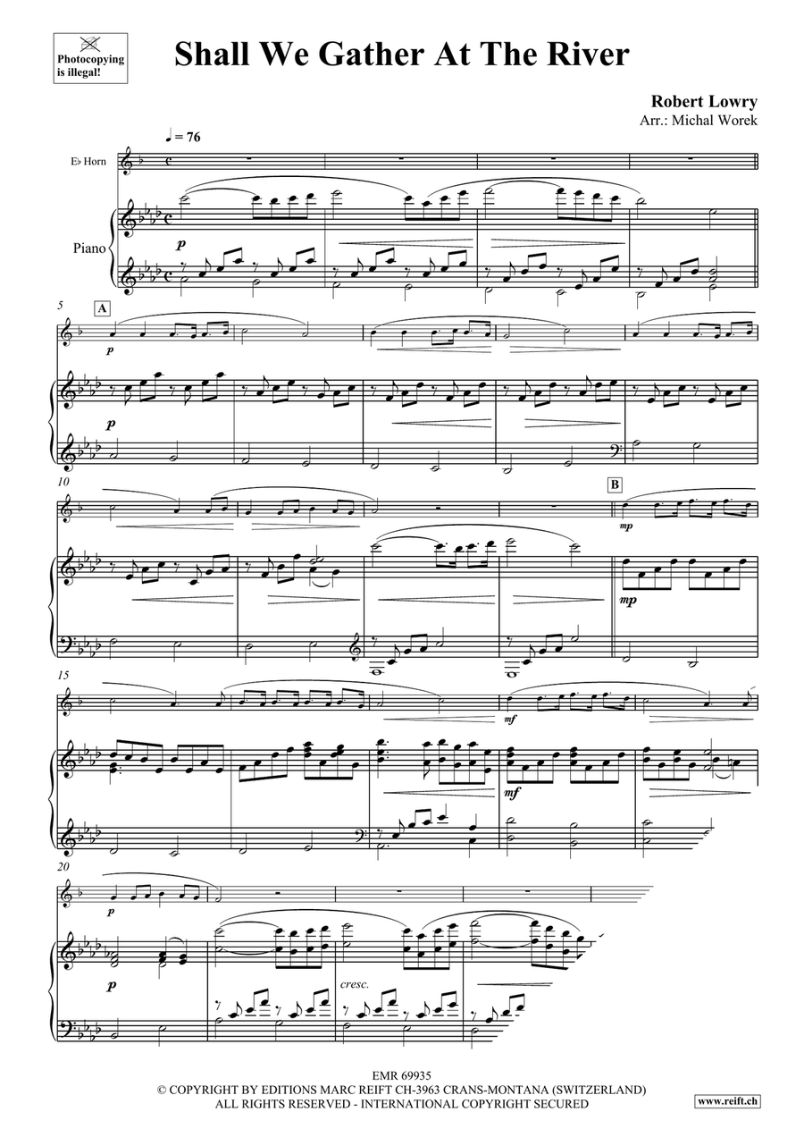 Shall We Gather At The River Horn scores gallery preview page 3