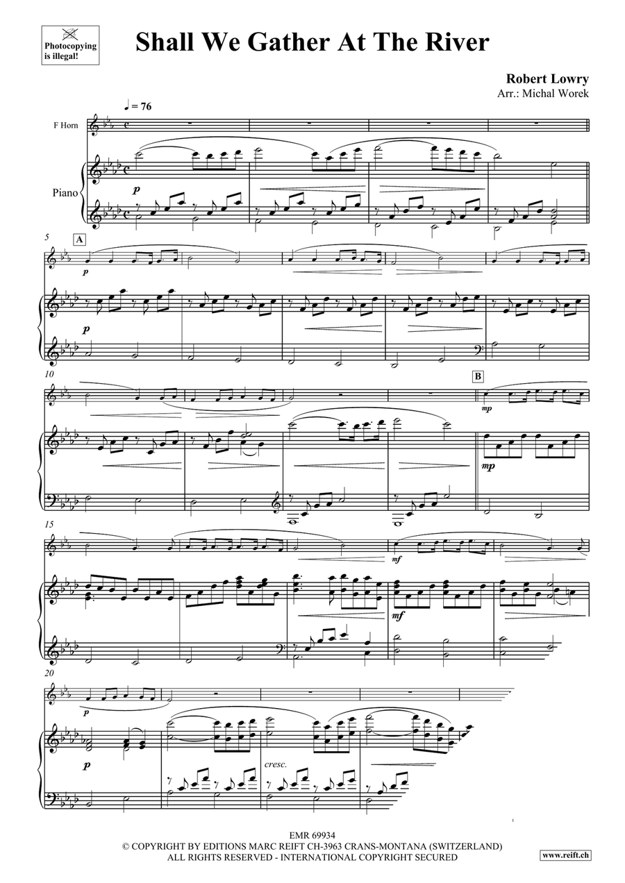 Shall We Gather At The River Horn scores gallery preview page 3