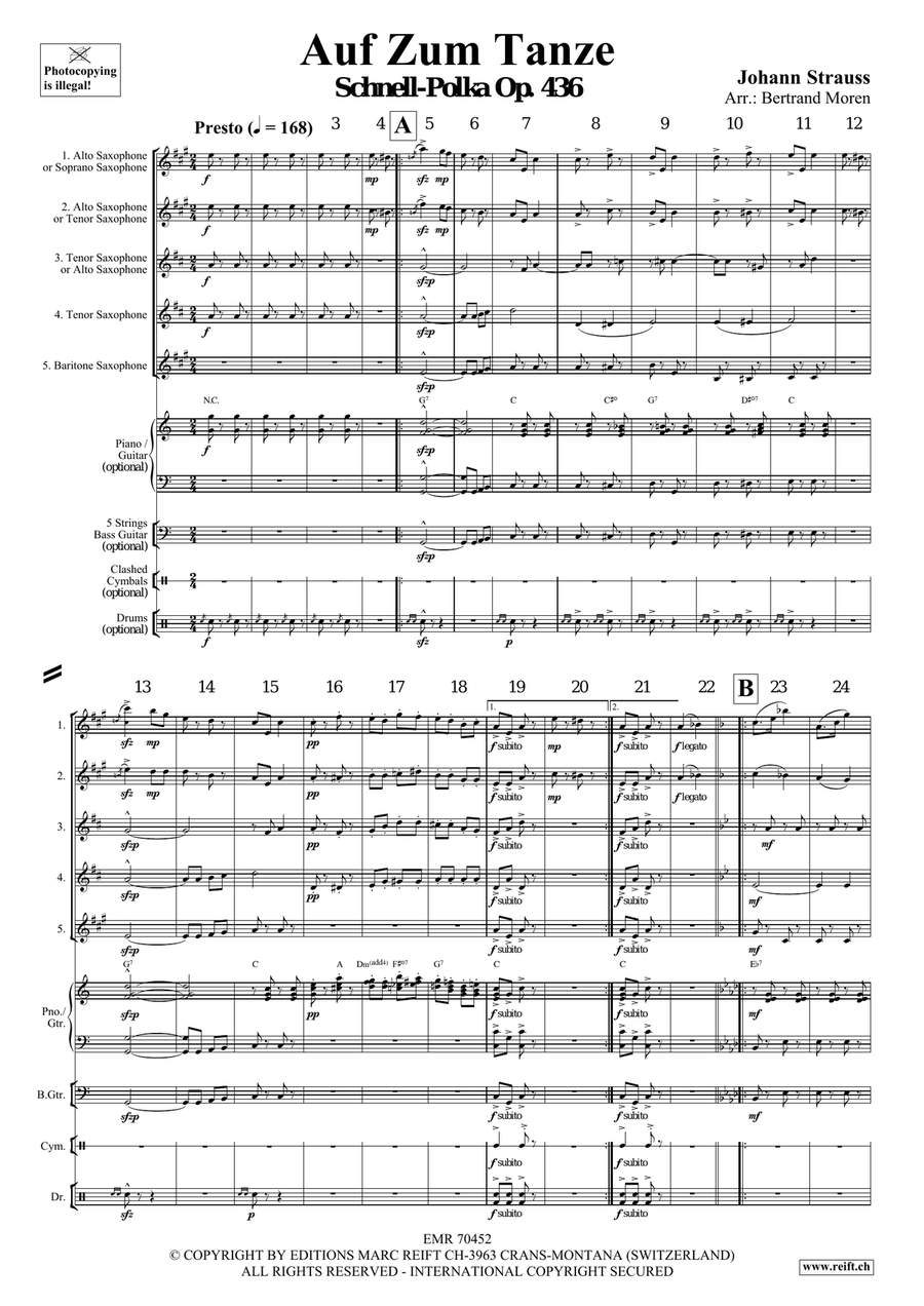 Auf Zum Tanze Auf Zum Tanze Saxophone Quintet scores gallery preview page 3