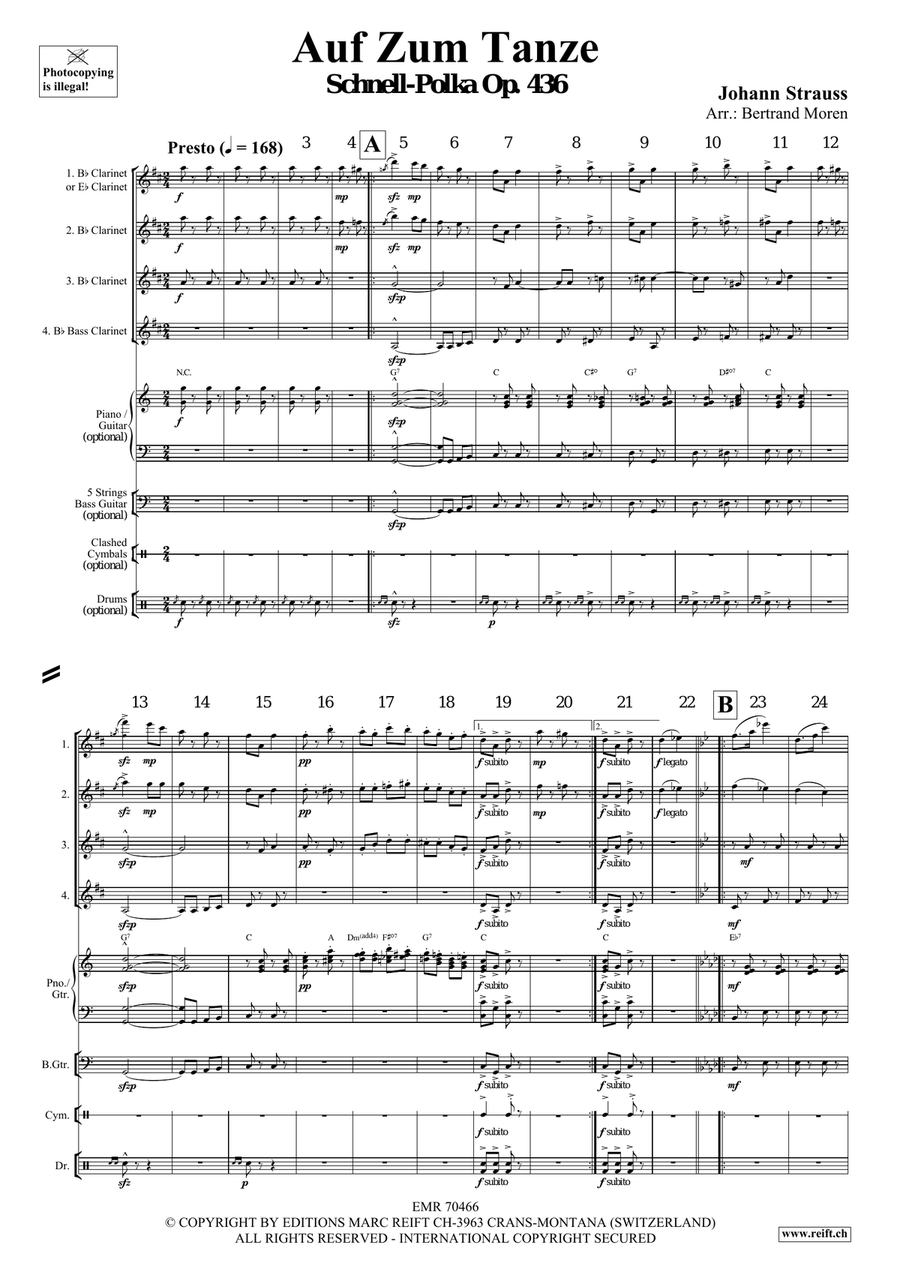 Auf Zum Tanze Auf Zum Tanze Clarinet Quartet scores gallery preview page 3
