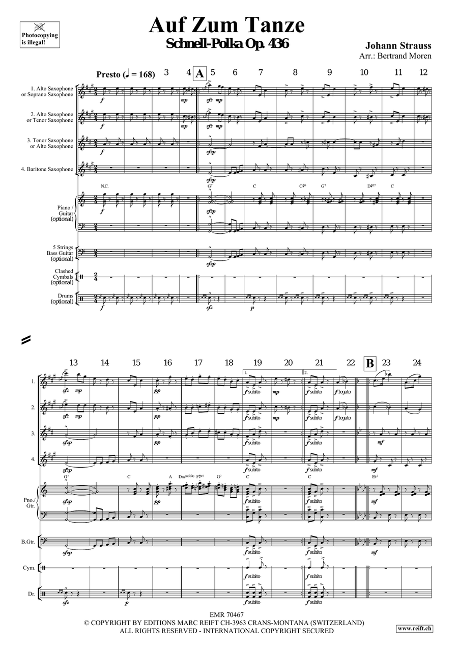 Auf Zum Tanze Auf Zum Tanze Saxophone Quartet scores gallery preview page 3