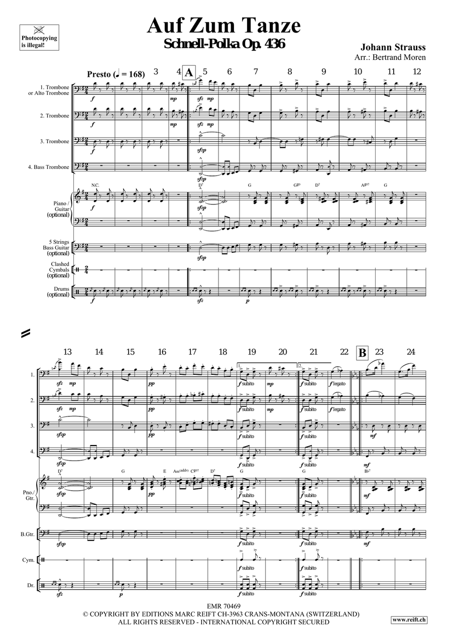 Auf Zum Tanze Auf Zum Tanze Trombone Quartet scores gallery preview page 3