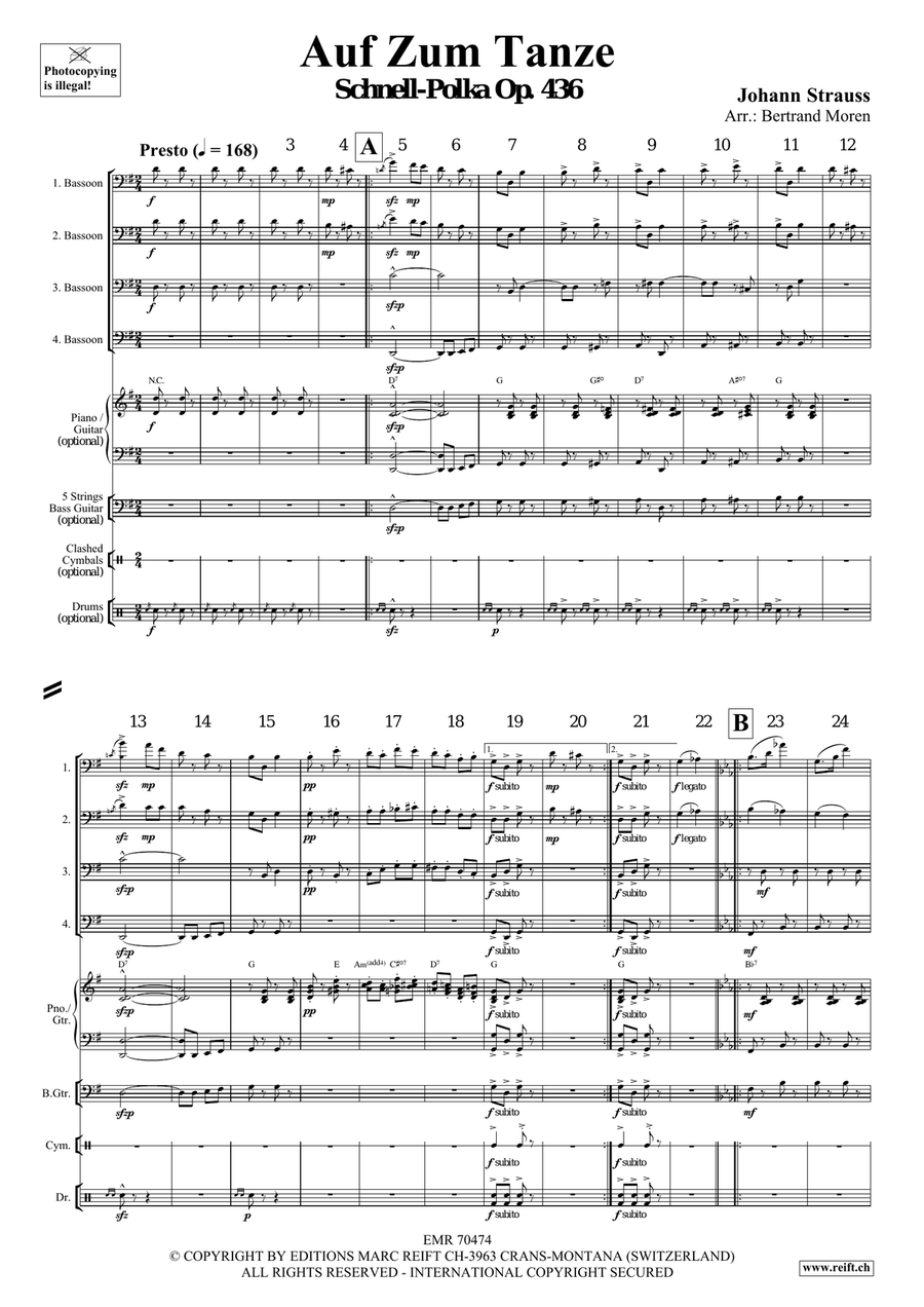 Auf Zum Tanze Auf Zum Tanze Bassoon Quartet scores gallery preview page 3