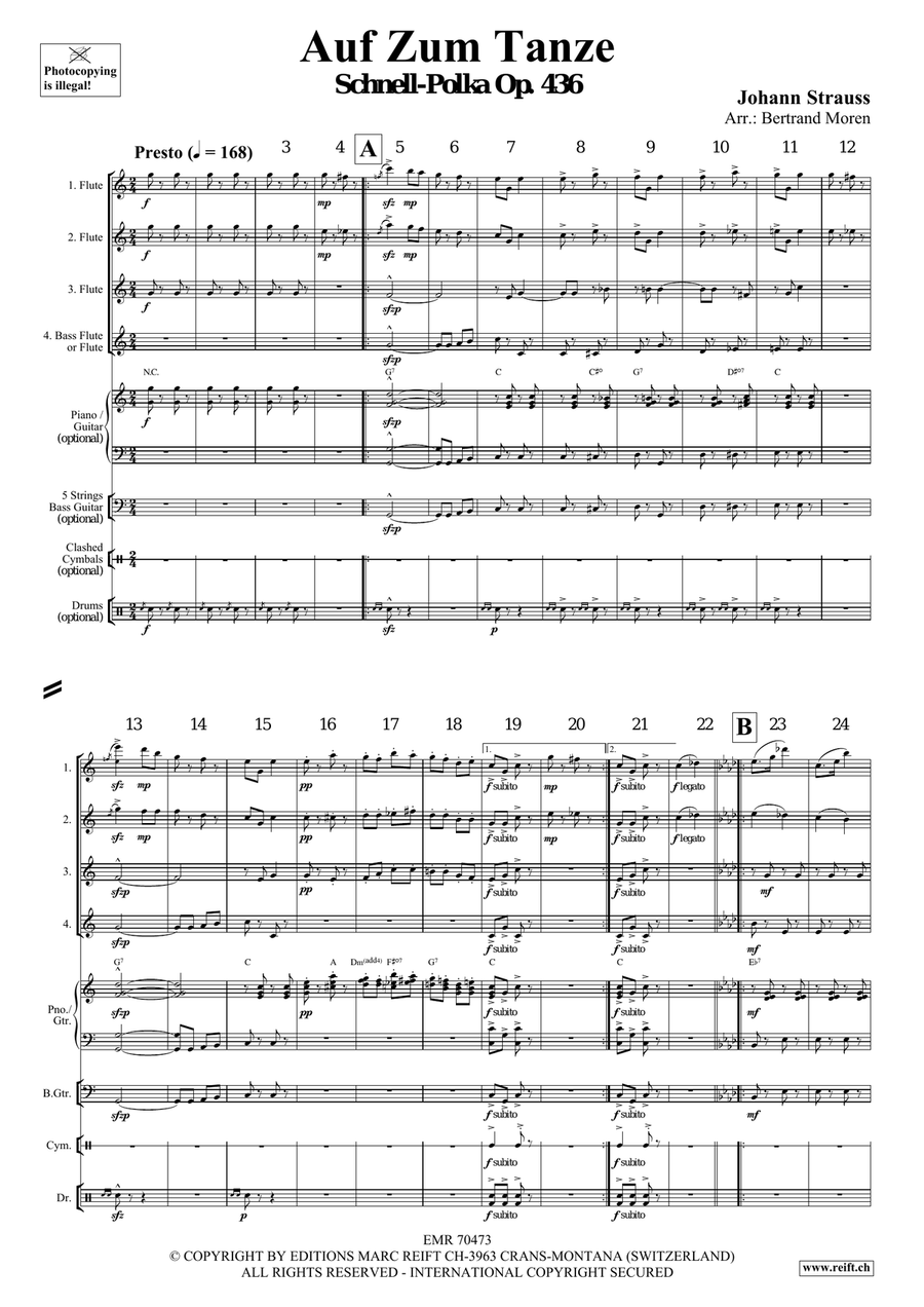 Auf Zum Tanze Auf Zum Tanze Flute Quartet scores gallery preview page 3