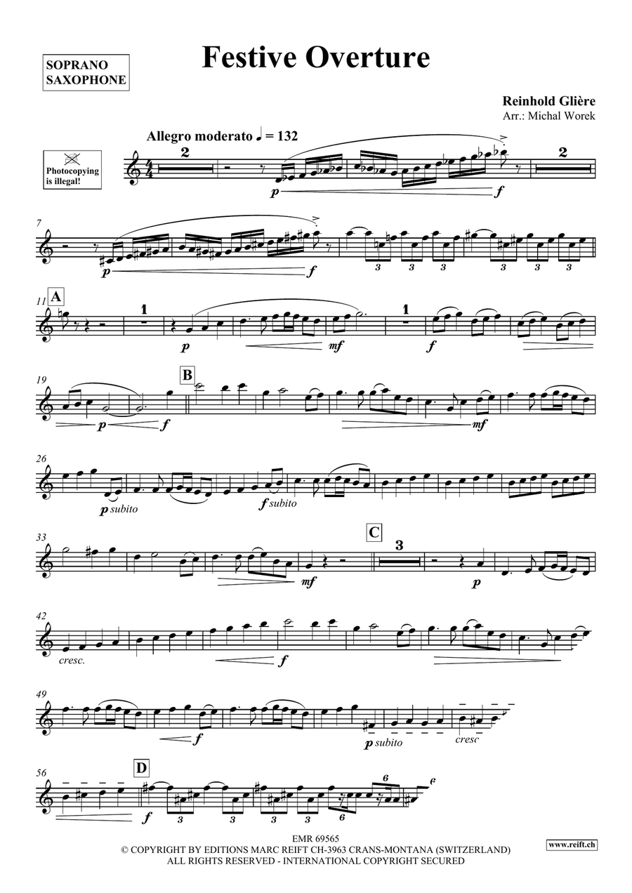 Festive Overture Festive Overture Soprano Saxophone scores gallery preview page 3