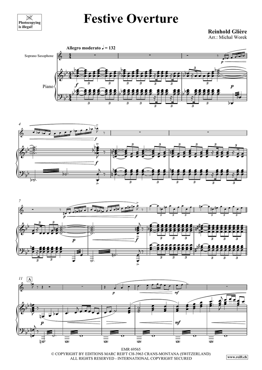 Festive Overture Festive Overture Soprano Saxophone scores gallery preview page 4