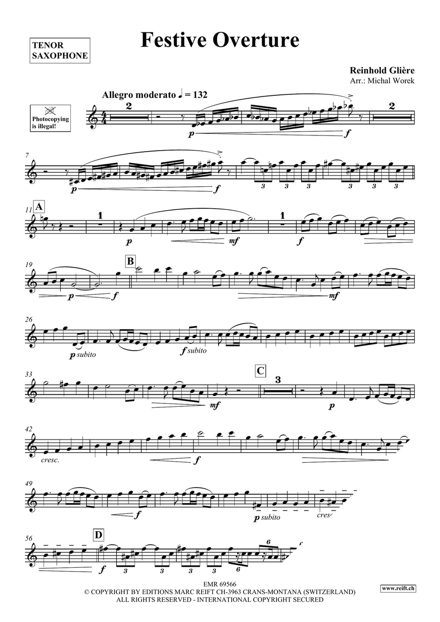 Festive Overture Festive Overture Tenor Saxophone scores gallery preview page 3