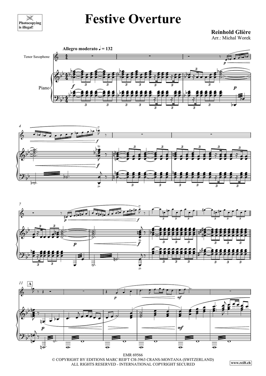 Festive Overture Festive Overture Tenor Saxophone scores gallery preview page 4