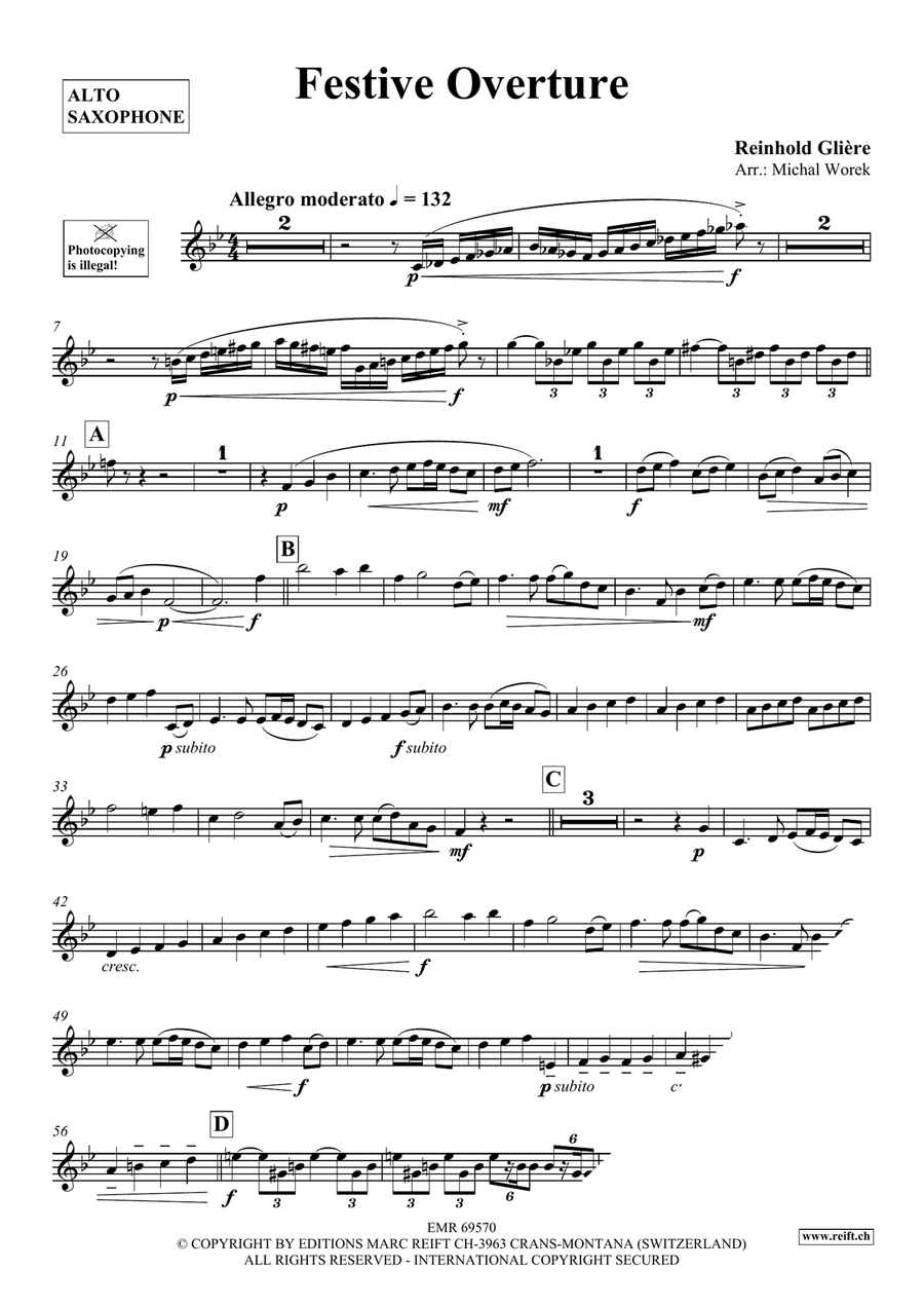 Festive Overture Festive Overture Alto Saxophone scores gallery preview page 3