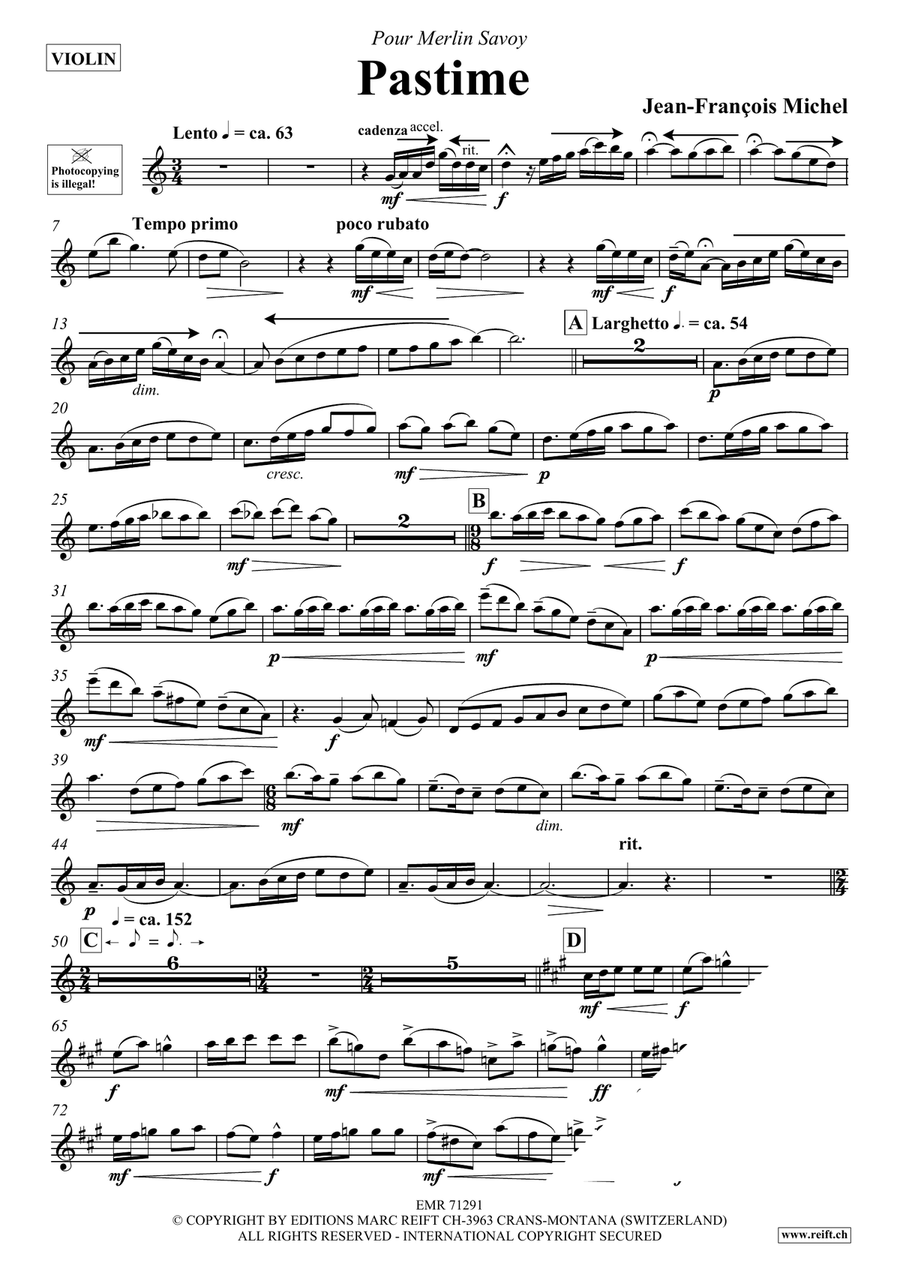 Pastime Pastime Violin Solo scores gallery preview page 4