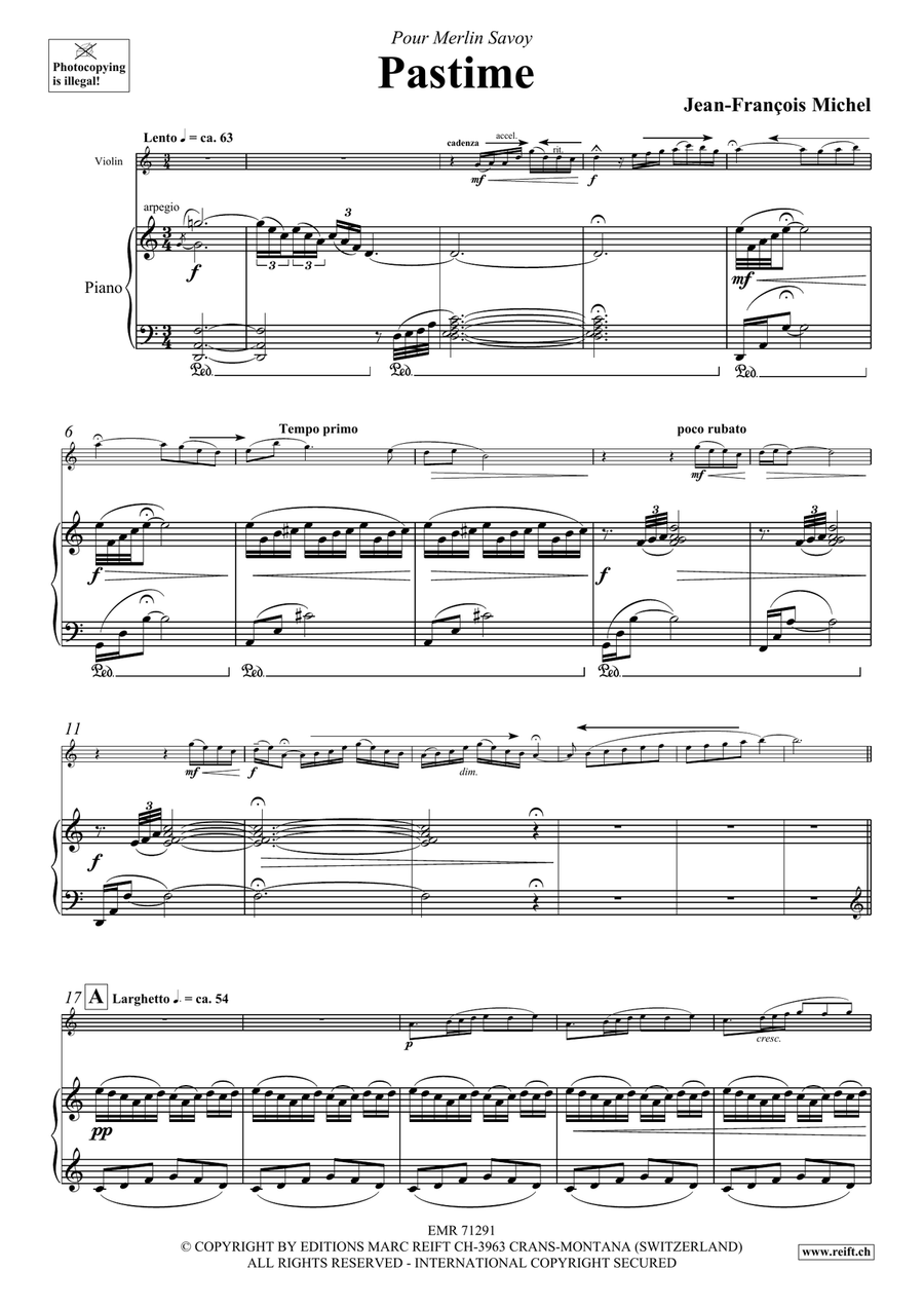 Pastime Pastime Violin Solo scores gallery preview page 5