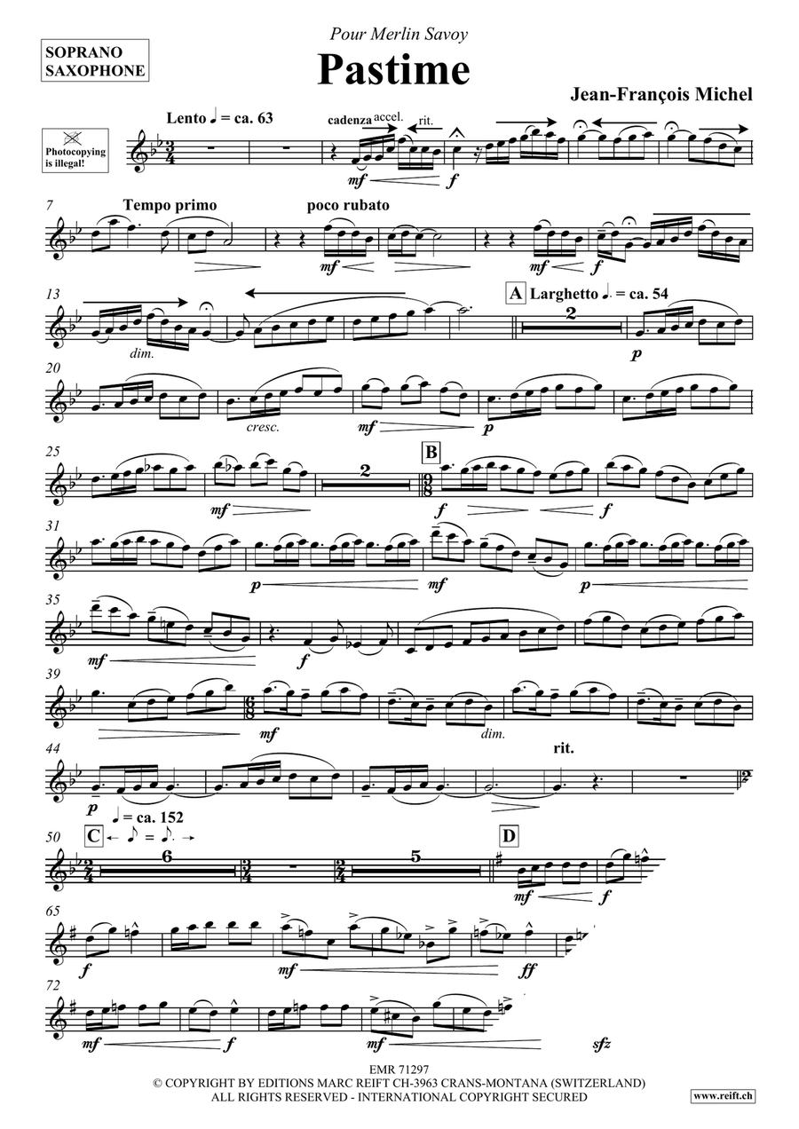 Pastime Soprano Saxophone scores gallery preview page 4