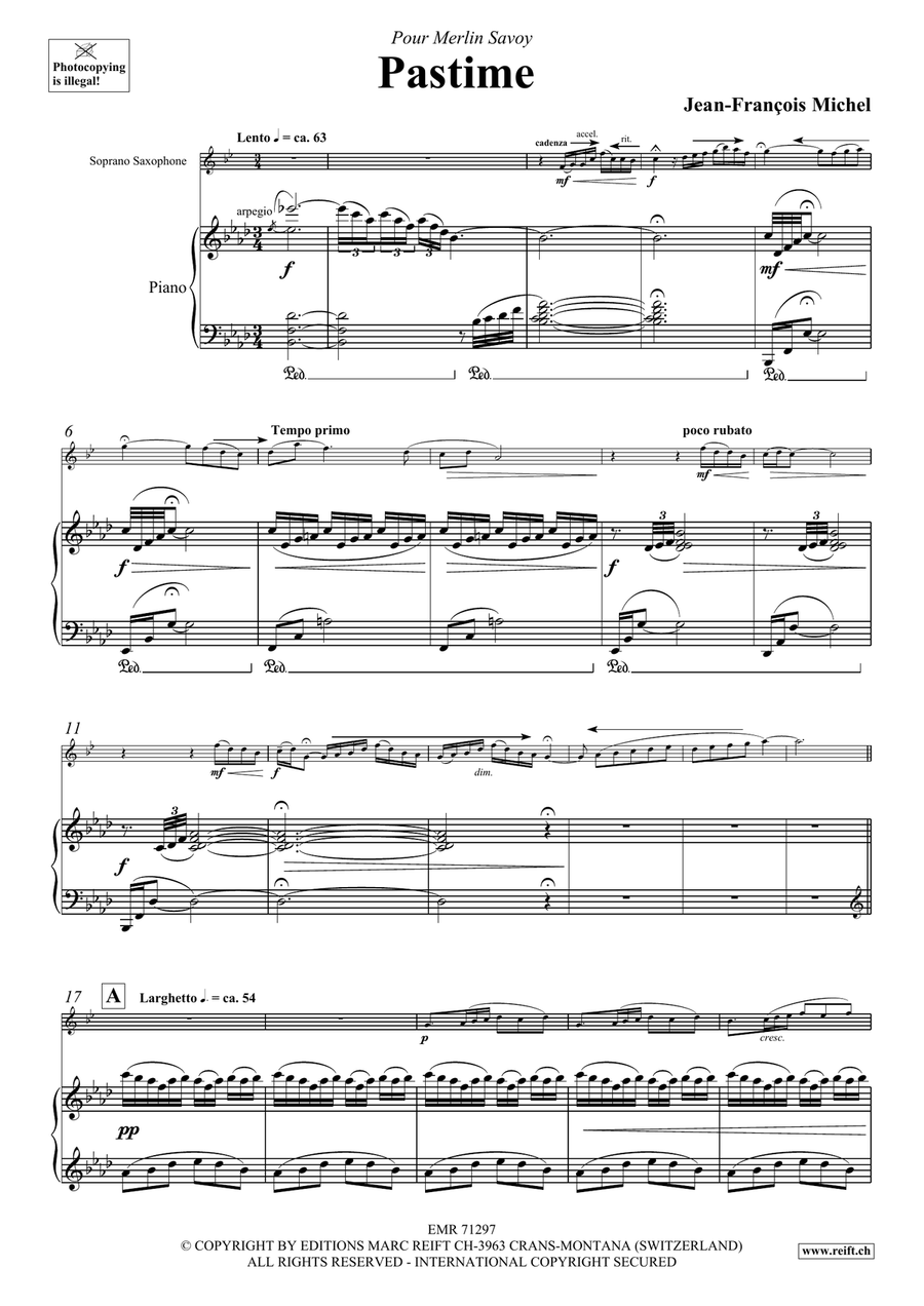 Pastime Soprano Saxophone scores gallery preview page 5