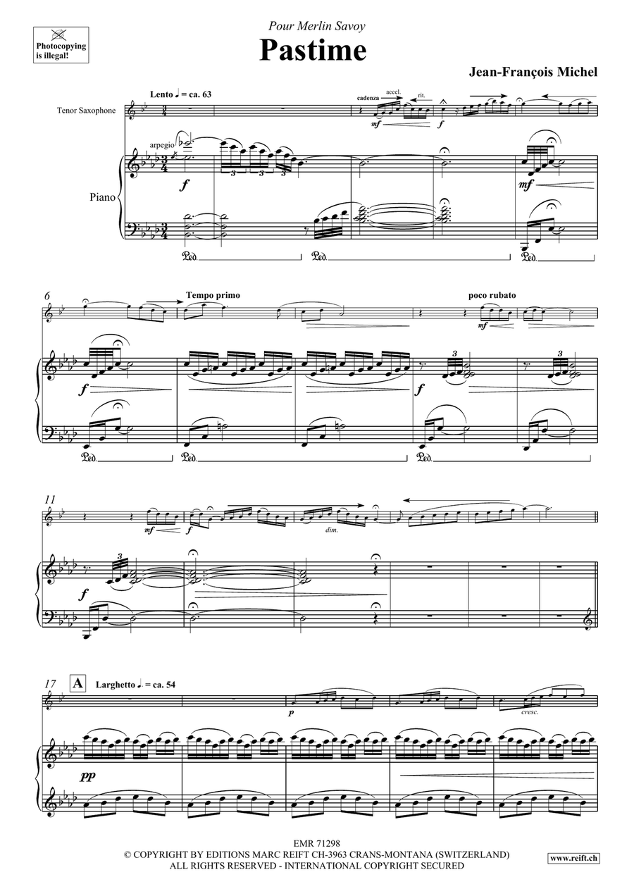 Pastime Pastime Tenor Saxophone scores gallery preview page 5
