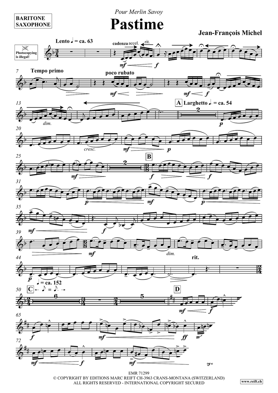Pastime Pastime Baritone Saxophone scores gallery preview page 4