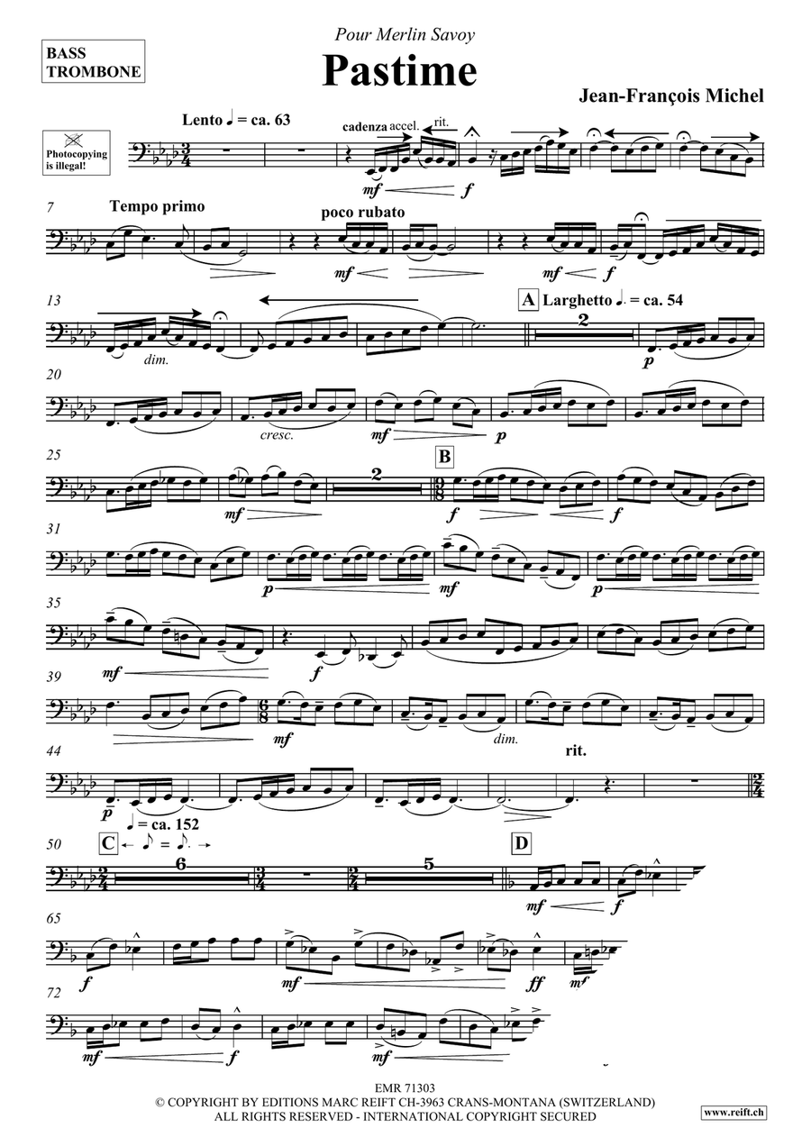 Pastime Pastime Bass Trombone scores gallery preview page 4