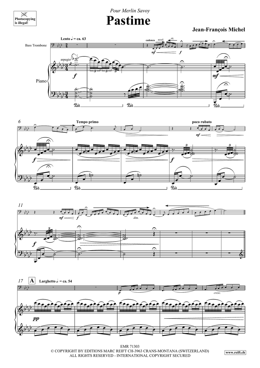 Pastime Pastime Bass Trombone scores gallery preview page 5