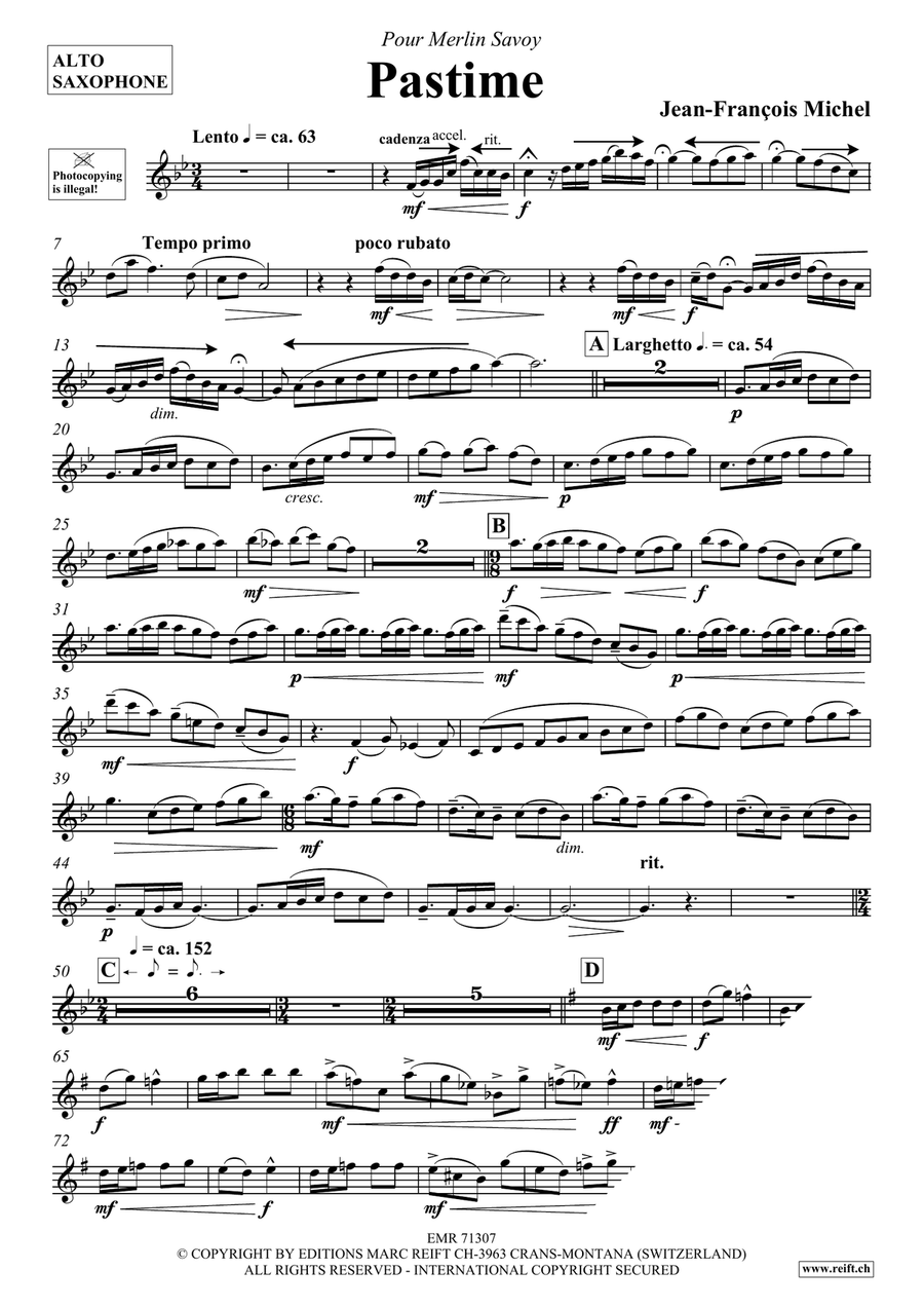 Pastime Pastime Alto Saxophone scores gallery preview page 4