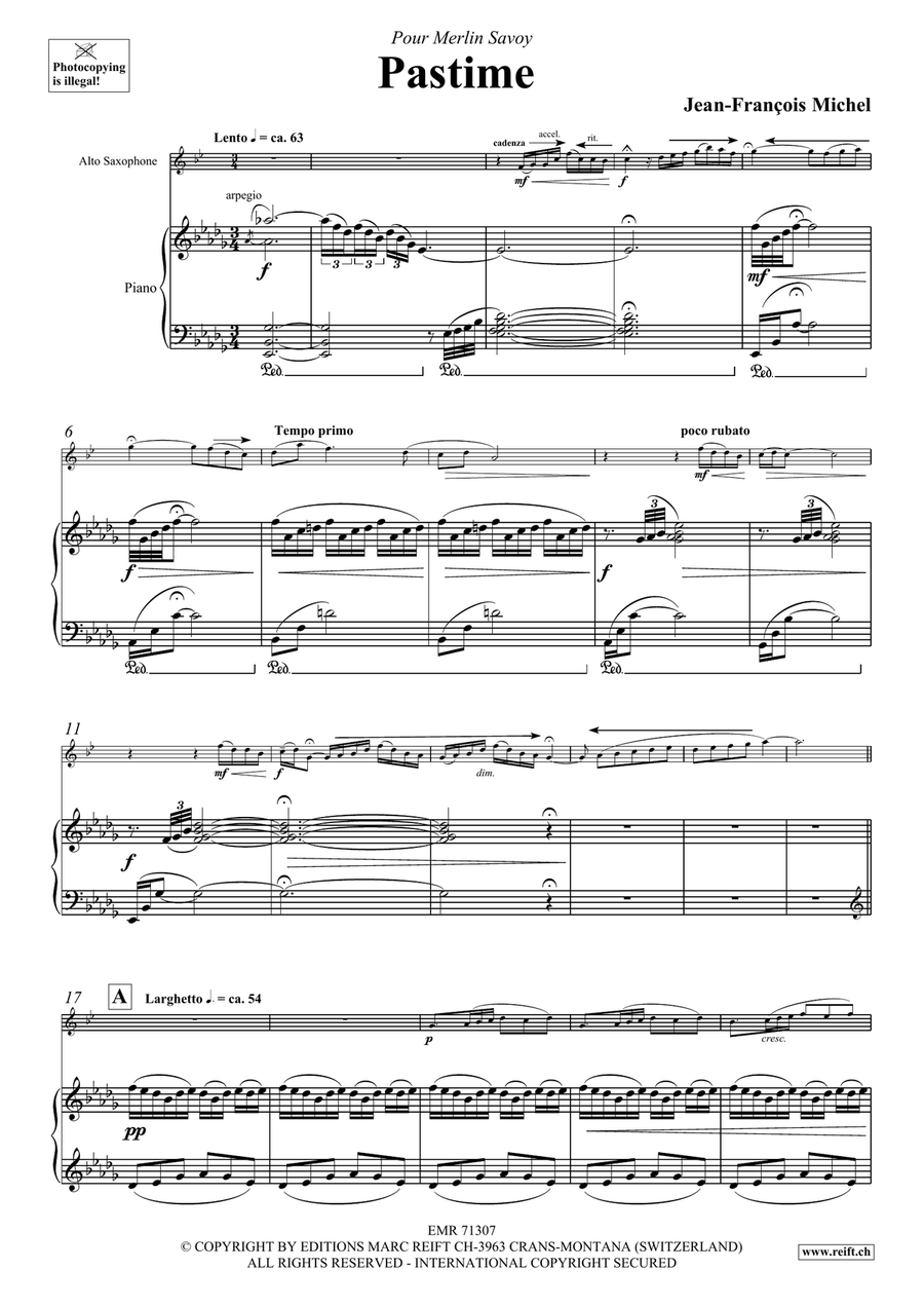 Pastime Pastime Alto Saxophone scores gallery preview page 5