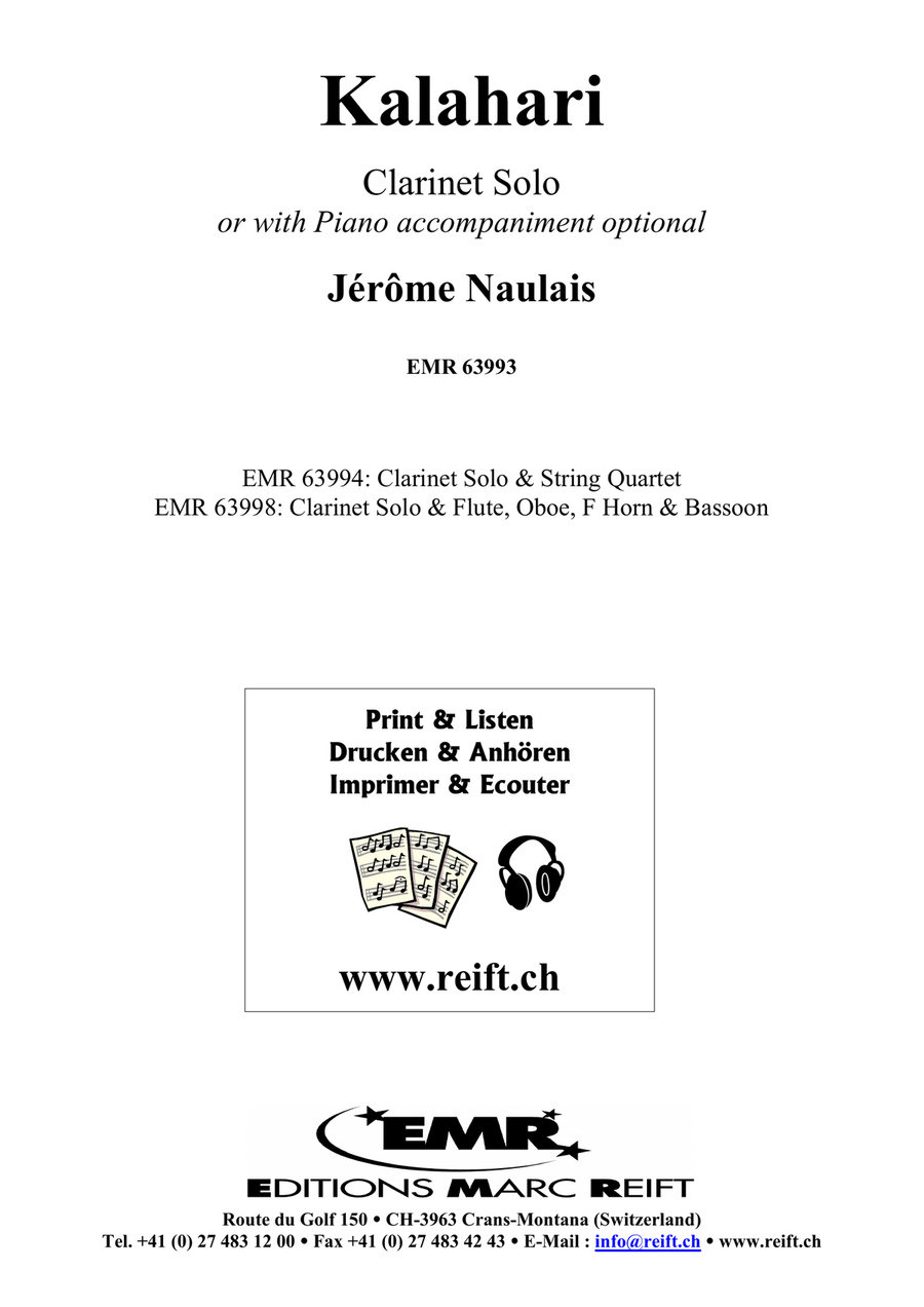Kalahari Kalahari Clarinet Solo scores gallery preview page 2