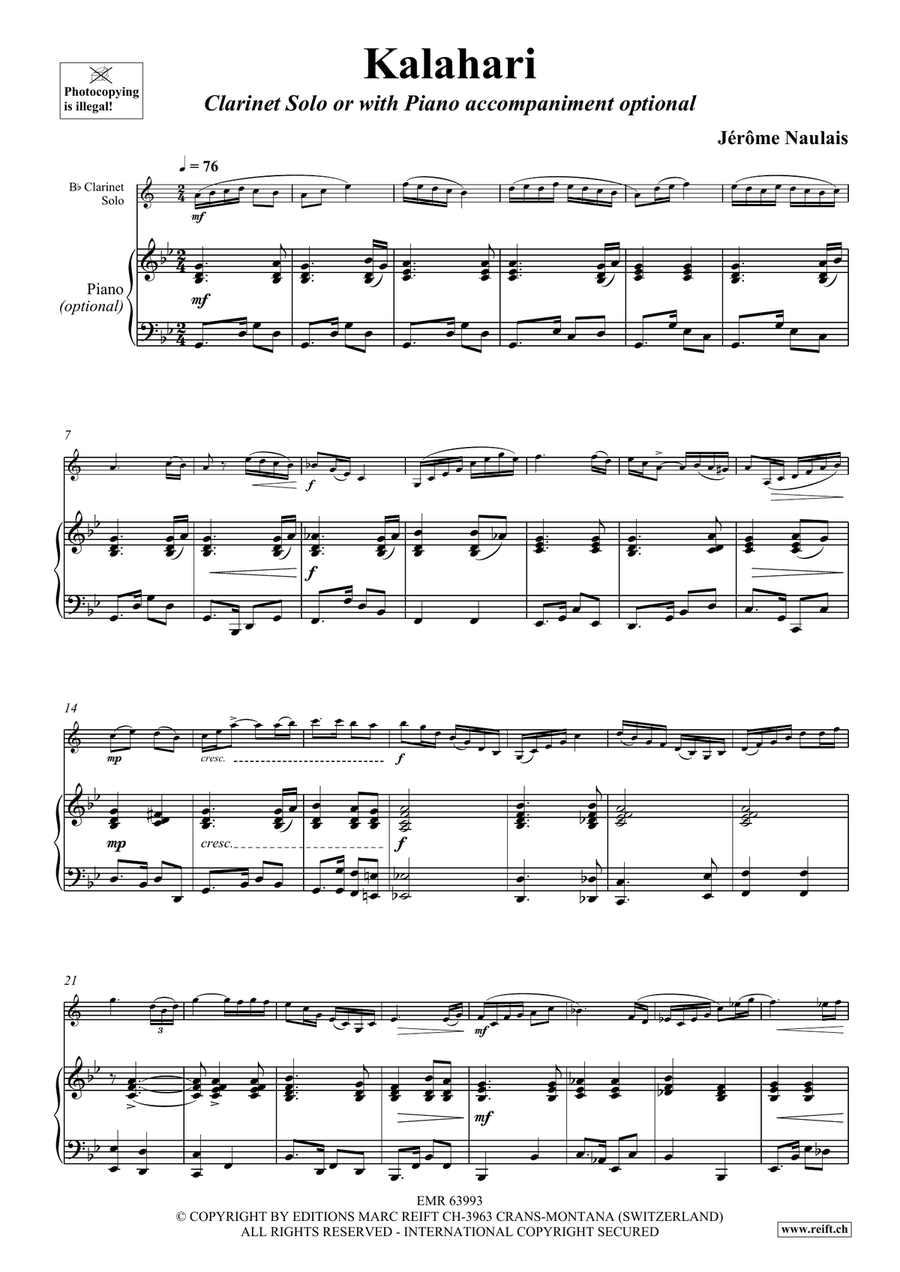 Kalahari Kalahari Clarinet Solo scores gallery preview page 5