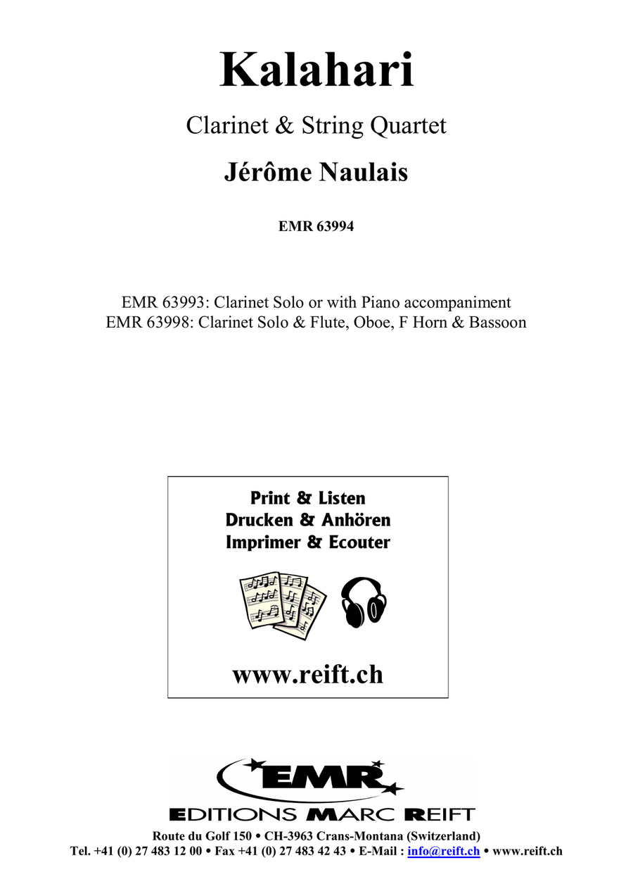 Kalahari Kalahari Clarinet scores gallery preview page 2