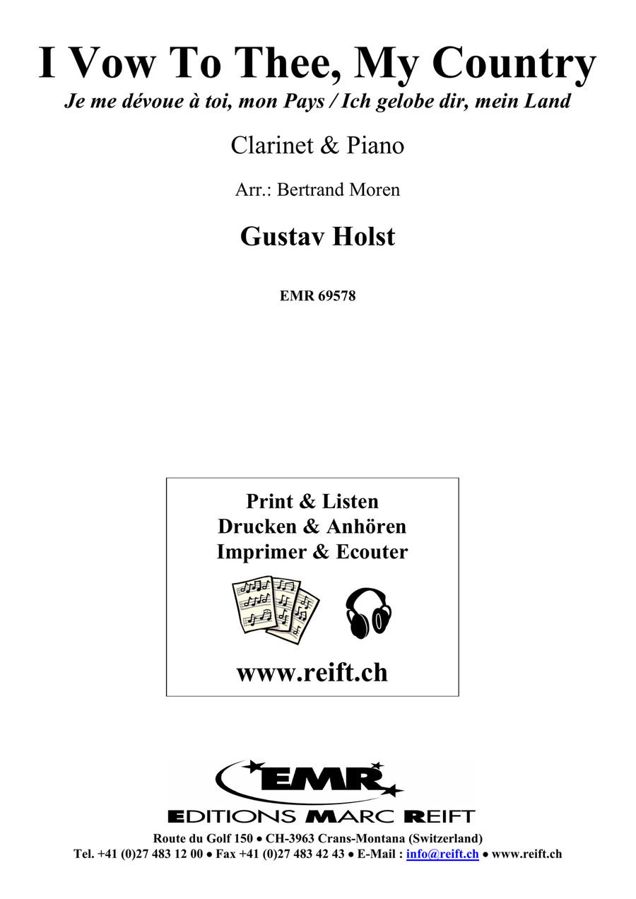 I Vow To Thee, My Country Clarinet Solo scores gallery preview page 2