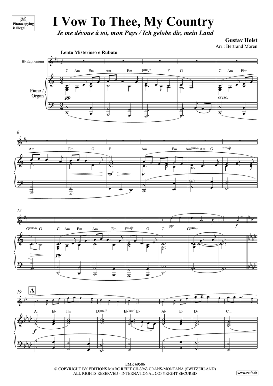 I Vow To Thee, My Country Euphonium scores gallery preview page 3