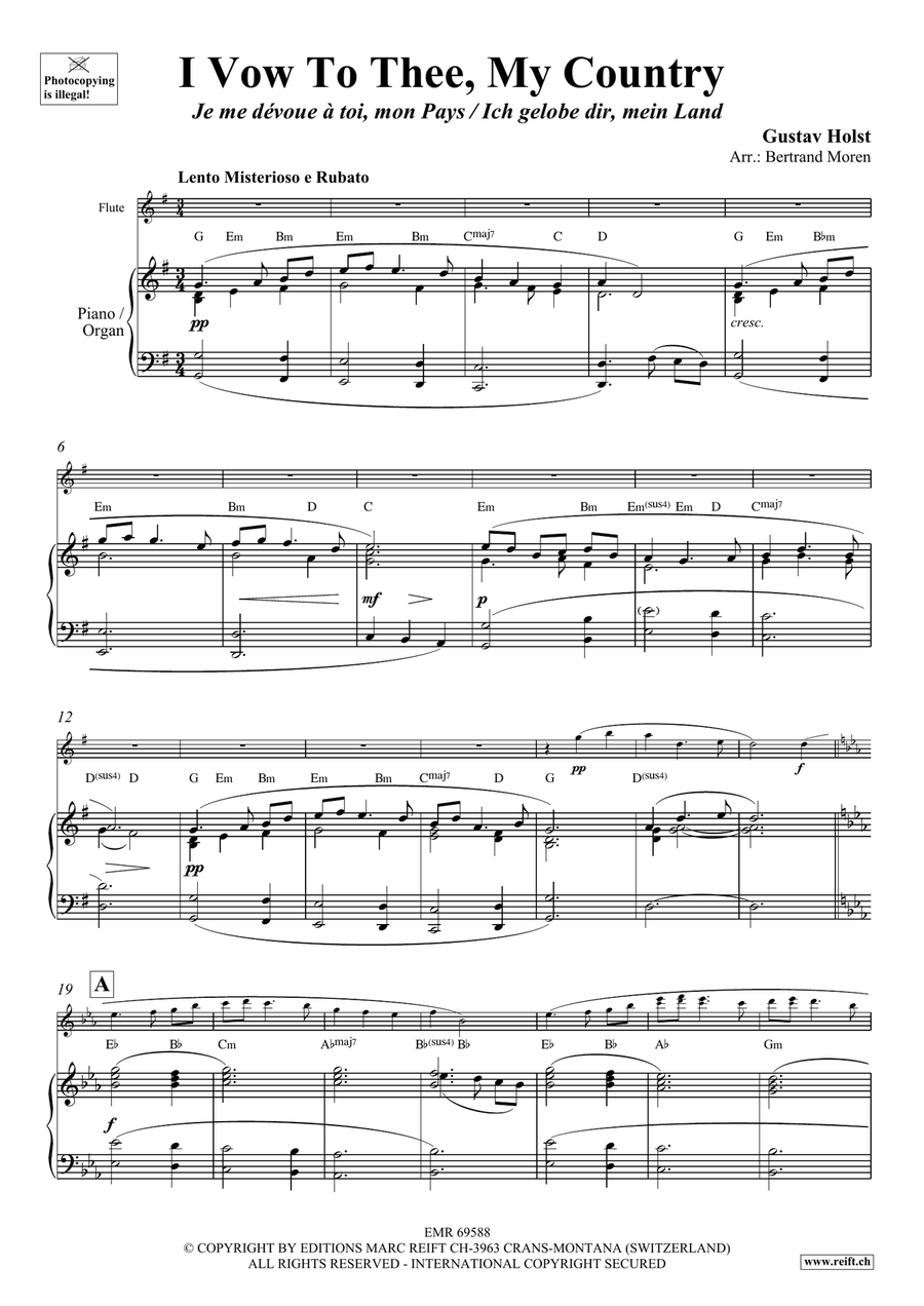 I Vow To Thee, My Country Flute Solo scores gallery preview page 3
