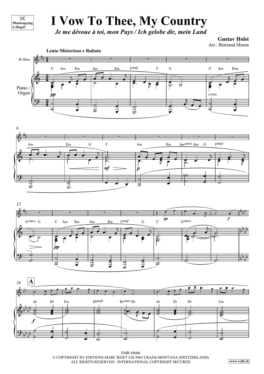 I Vow To Thee, My Country Voice Solo scores gallery preview page 3