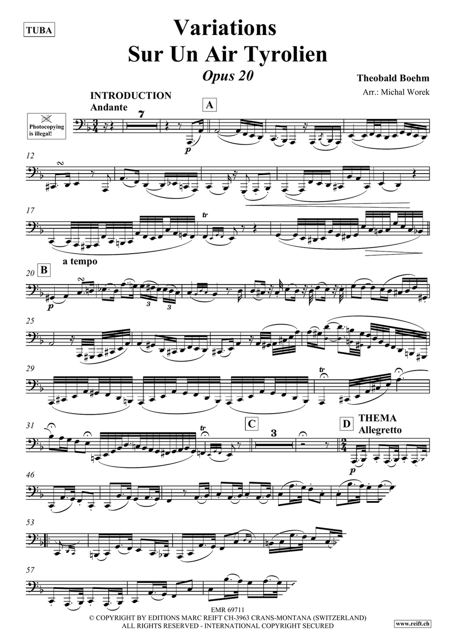 Variations Sur Un Air Tyrolien Tuba scores gallery preview page 3
