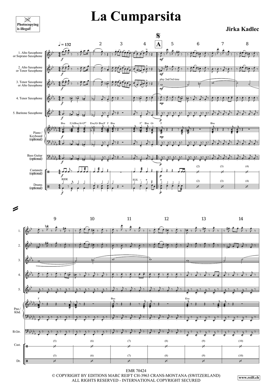 La Cumparsita La Cumparsita Saxophone Quintet scores gallery preview page 4
