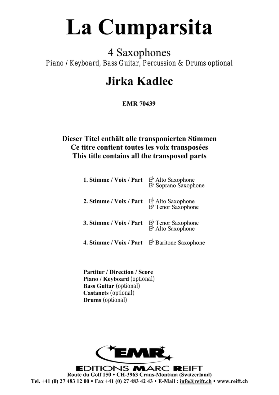 La Cumparsita La Cumparsita Saxophone Quartet scores gallery preview page 2