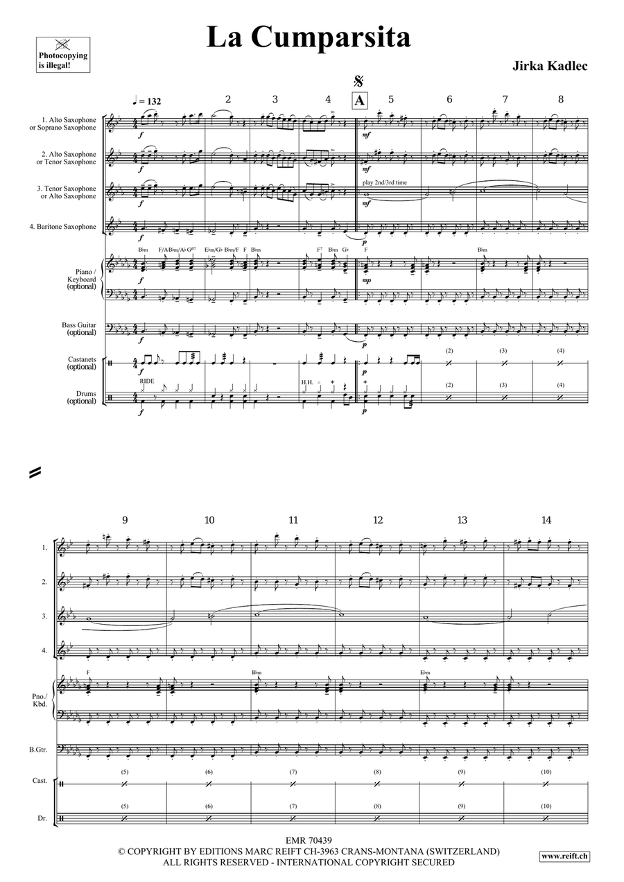 La Cumparsita La Cumparsita Saxophone Quartet scores gallery preview page 4