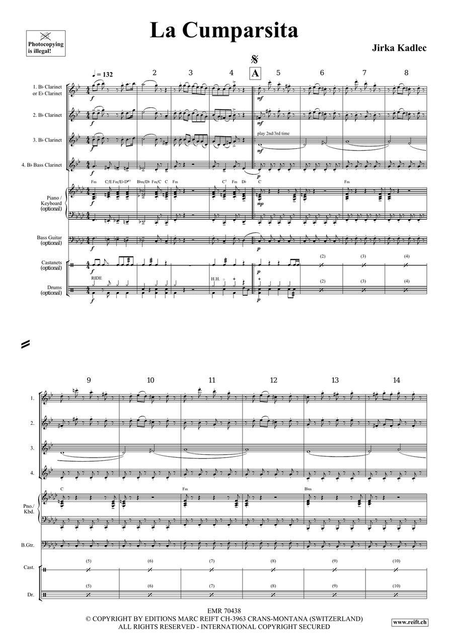 La Cumparsita La Cumparsita Clarinet Quartet scores gallery preview page 4
