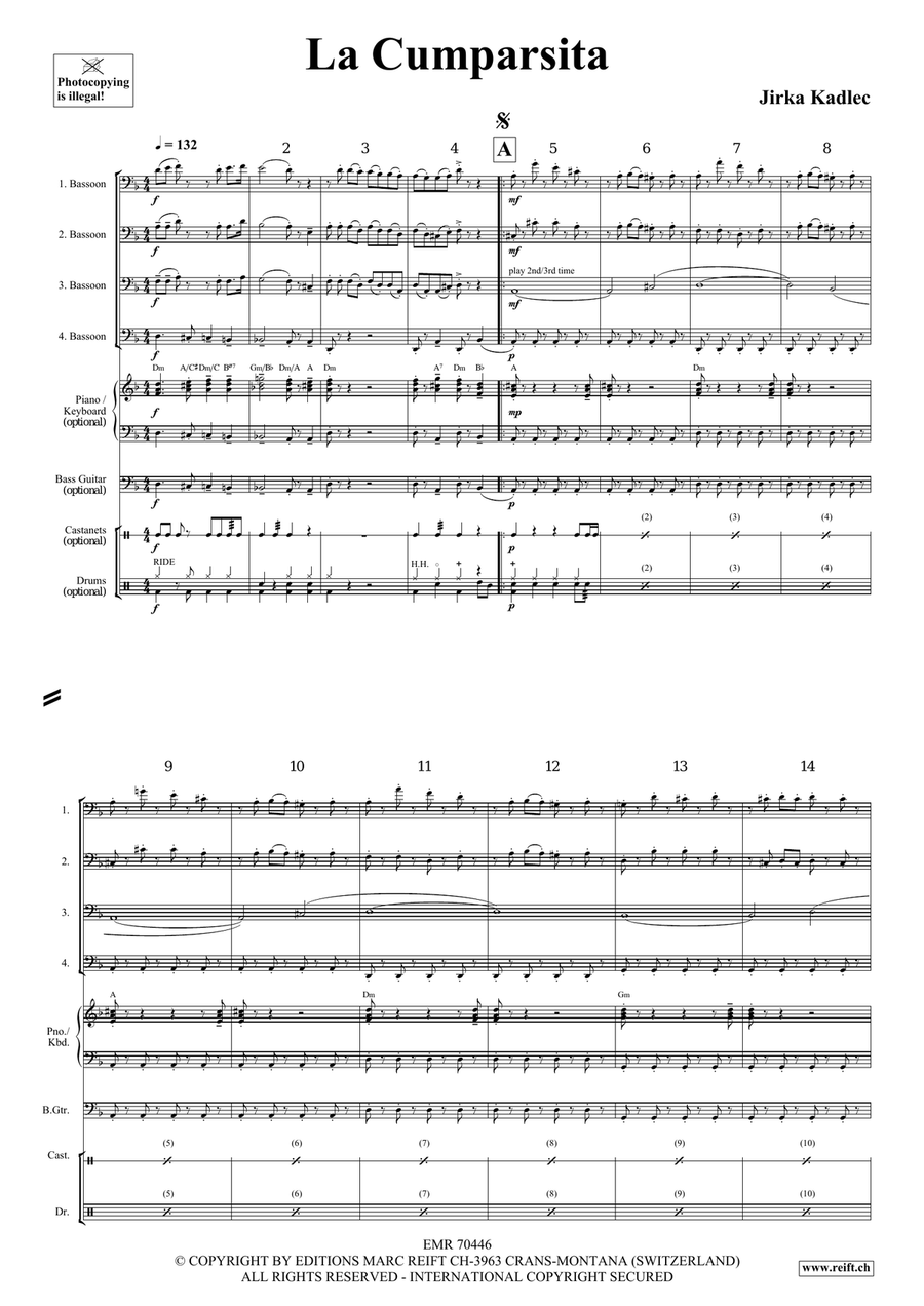 La Cumparsita La Cumparsita Bassoon Quartet scores gallery preview page 4