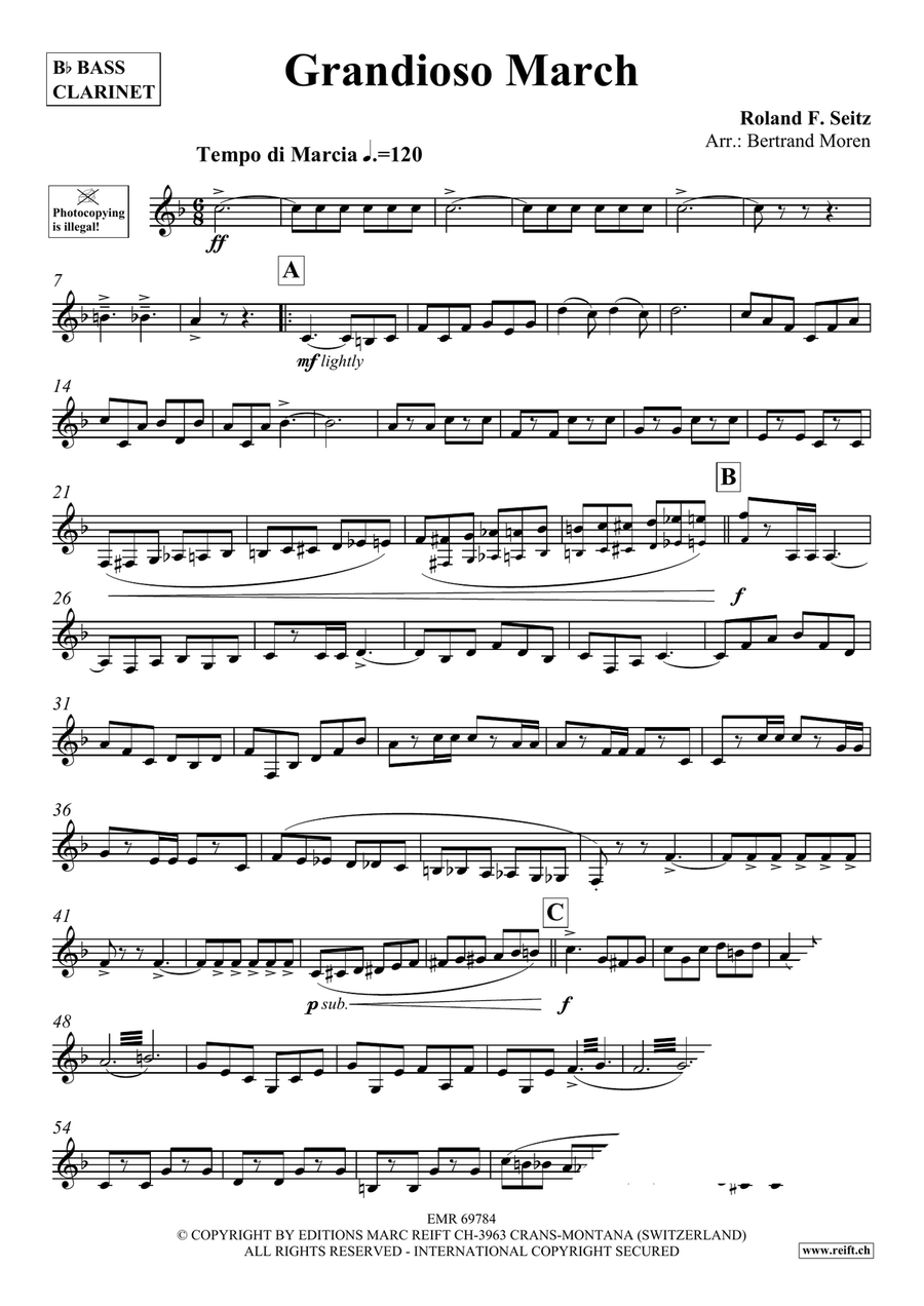 Grandioso March Grandioso March Bass Clarinet scores gallery preview page 3
