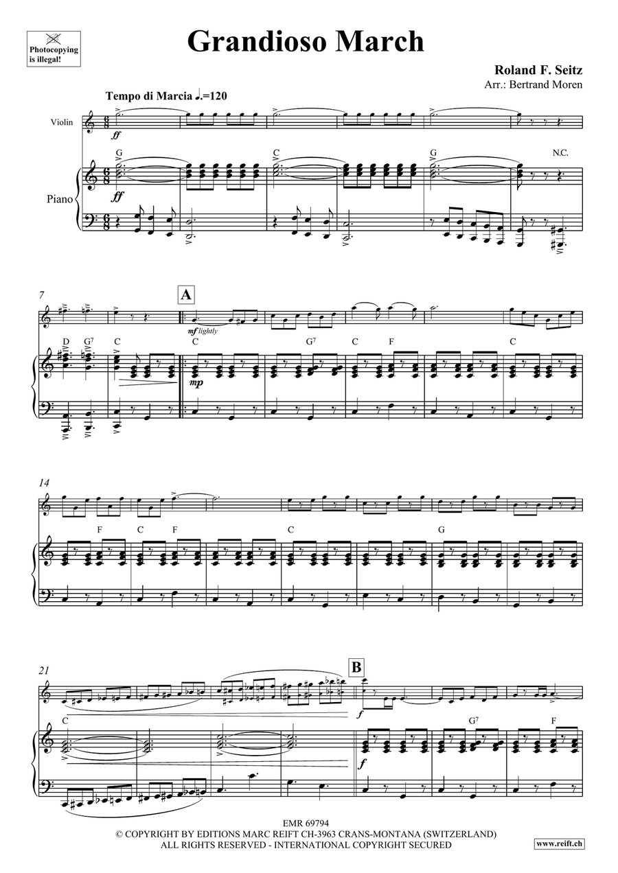 Grandioso March Grandioso March Violin Solo scores gallery preview page 4