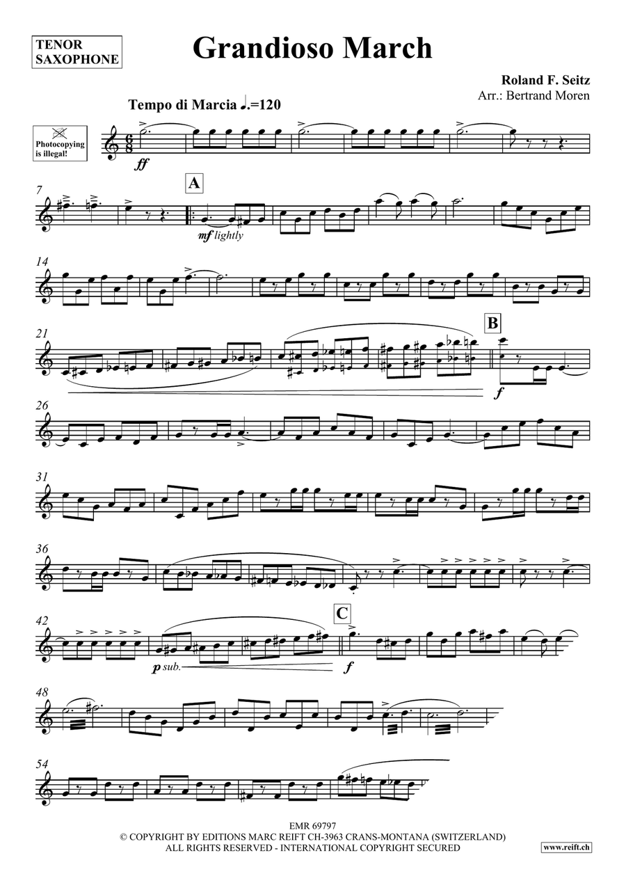 Grandioso March Grandioso March Tenor Saxophone scores gallery preview page 3
