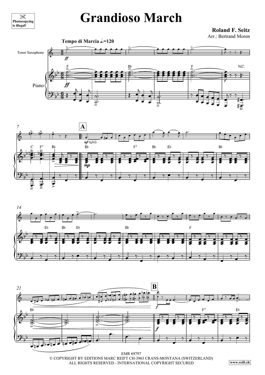 Grandioso March Grandioso March Tenor Saxophone scores gallery preview page 4