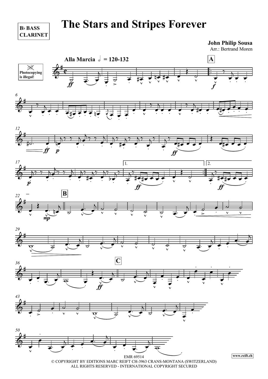 The Stars and Stripes Forever Bass Clarinet scores gallery preview page 3